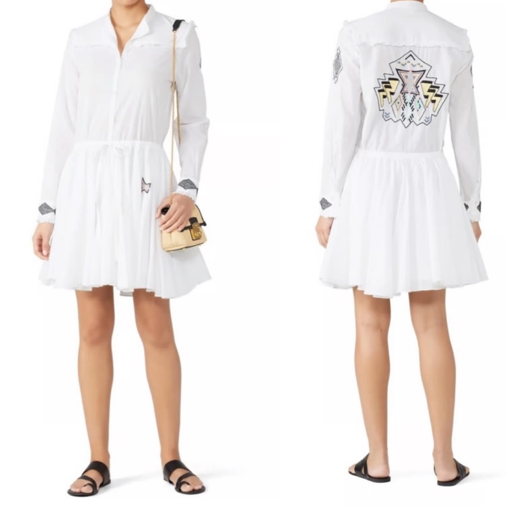Zadig & Voltaire Ranil Embroidered Fit and Flare Dress